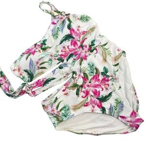 LA BLANCA Mystic Palms Cutout One Shoulder One-Piece Swimsuit Size 16 NWT